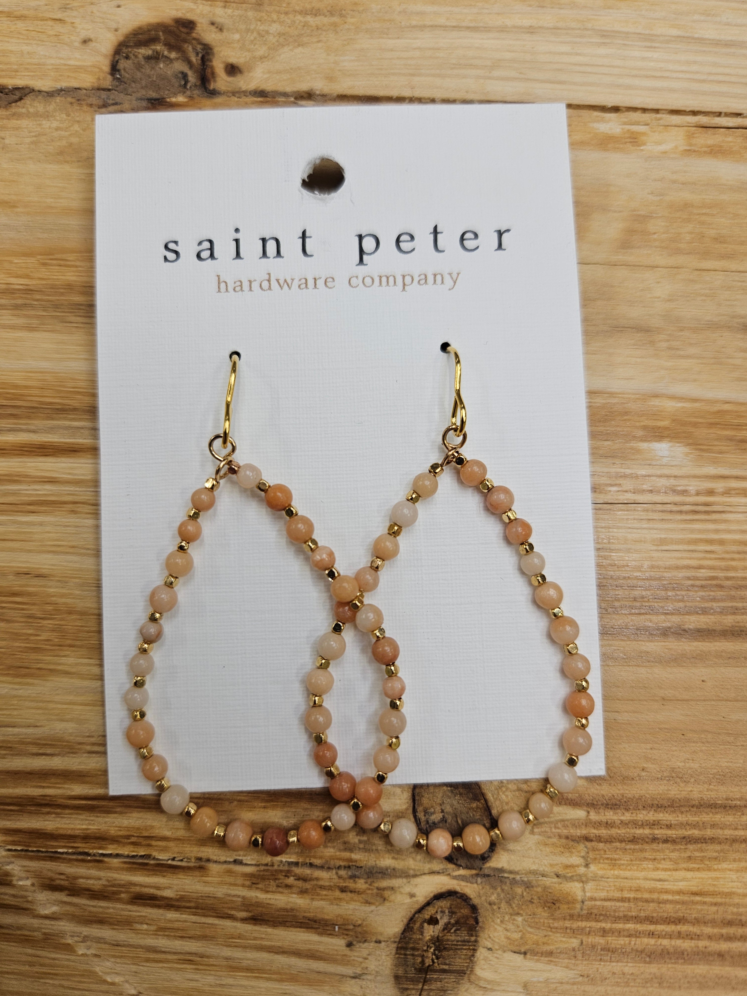 Neutral Bead Teardrop Earrings Jewelry - Earrings SAINT PETER HARDWARE