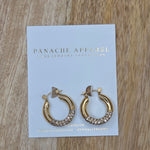 Luxe Gold Rhinestone Hoop Earrings Jewelry - Earrings PANACHE