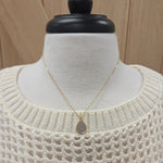 Luxe Gold Teardrop Rhinestone Pendant Necklace Jewelry- Necklace PANACHE