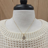 Luxe Gold Teardrop Rhinestone Pendant Necklace Jewelry- Necklace PANACHE