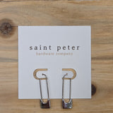 Silver Safety Pin Earrings