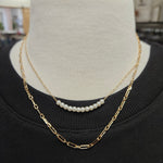Double Layered Pearl Beaded Gold Necklace (water resistant) Jewelry- Necklace WHAT'S HOT