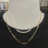 Double Layered Pearl Beaded Gold Necklace (water resistant) Jewelry- Necklace WHAT'S HOT