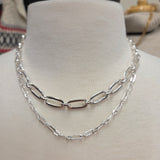 Silver Layered Chain Necklace