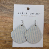 Blue & Cream Stripe Earrings