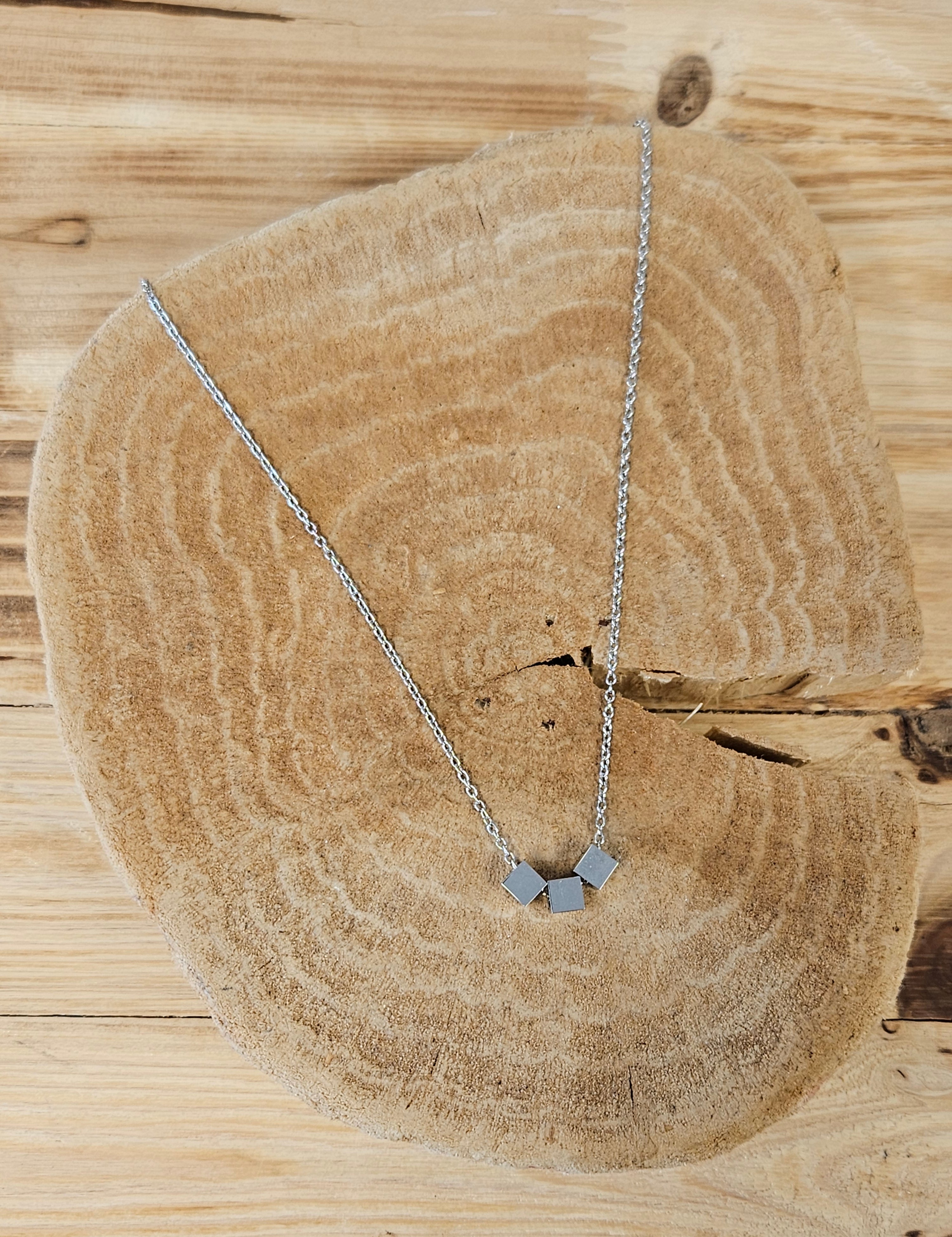 Silver Cube Necklace Jewelry- Necklace PANACHE