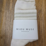 Cream/Sage Soft Ankle Socks