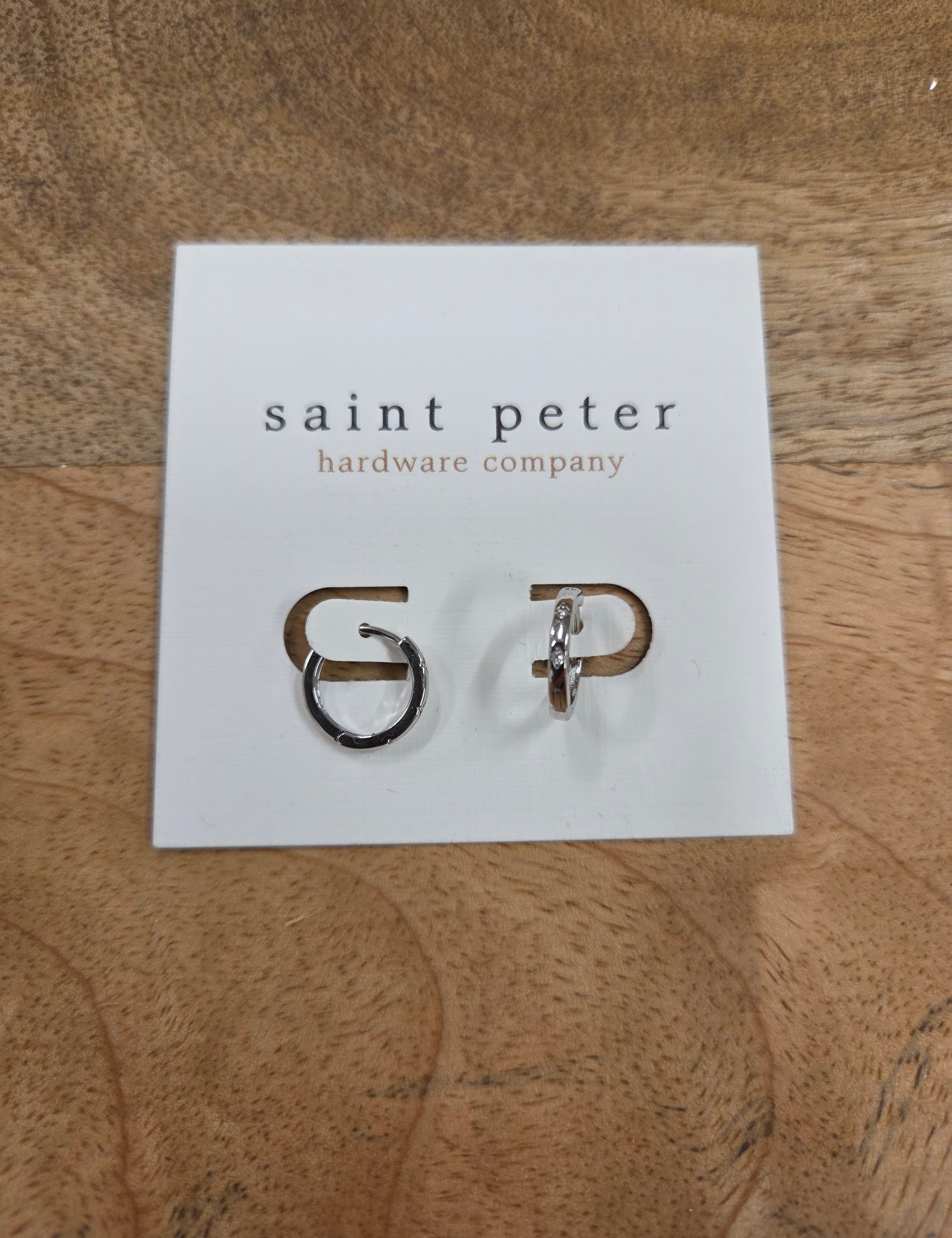 Studded Silver Huggies Jewelry - Earrings St. Peter Hardware