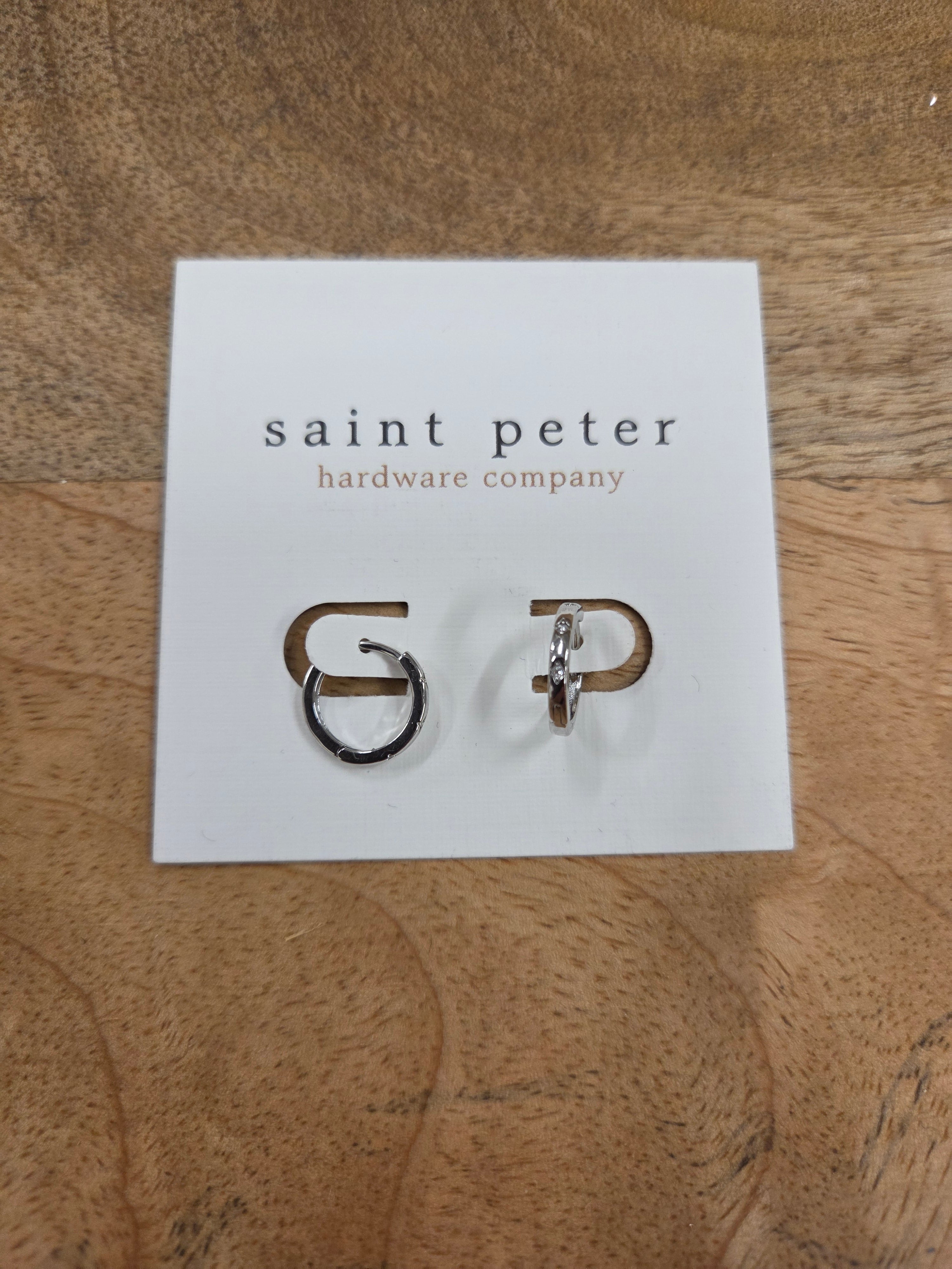 Studded Silver Huggies Jewelry - Earrings St. Peter Hardware
