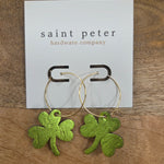 Electric Green Shamrock Earrings Jewelry - Earrings St. Peter Hardware