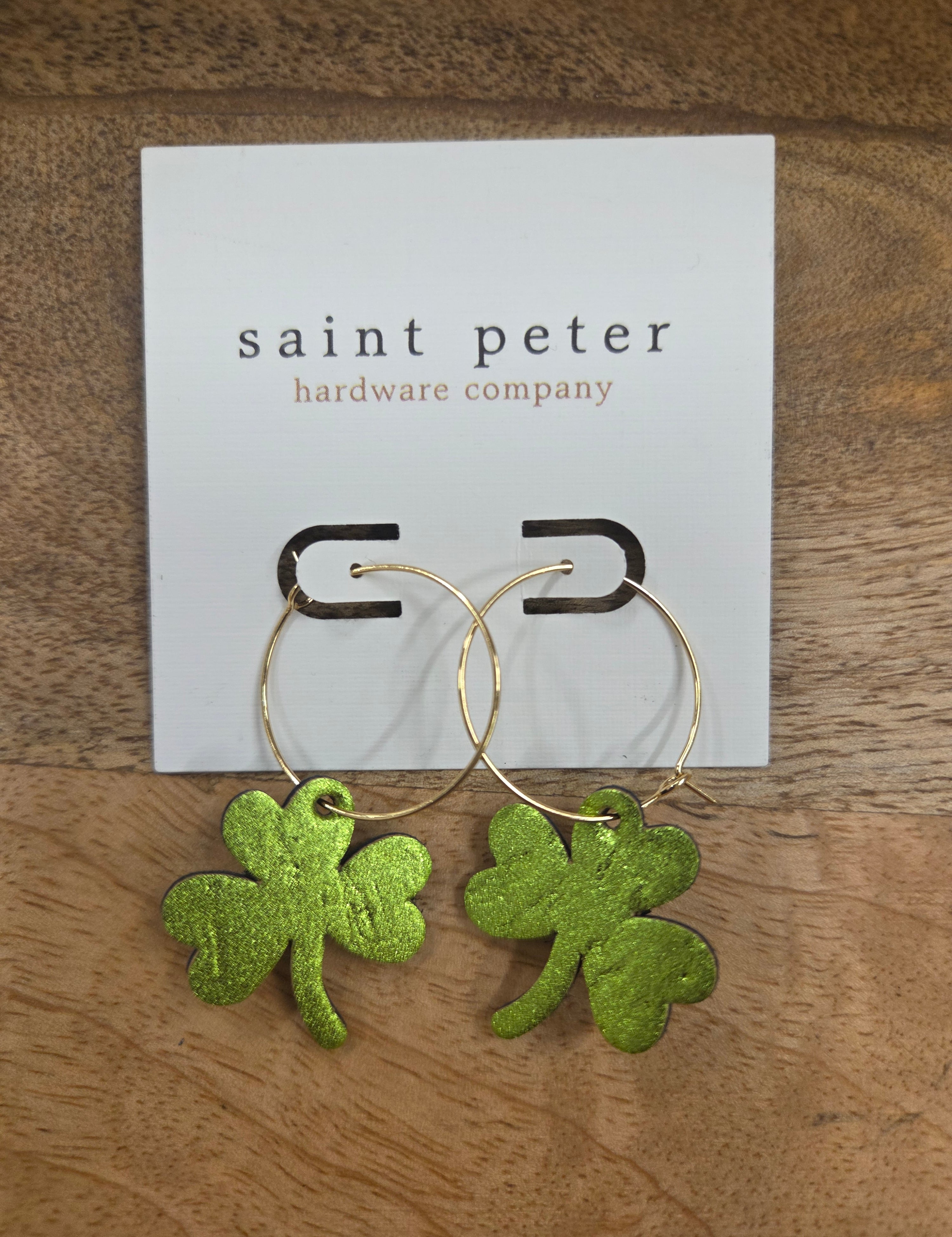 Electric Green Shamrock Earrings Jewelry - Earrings St. Peter Hardware