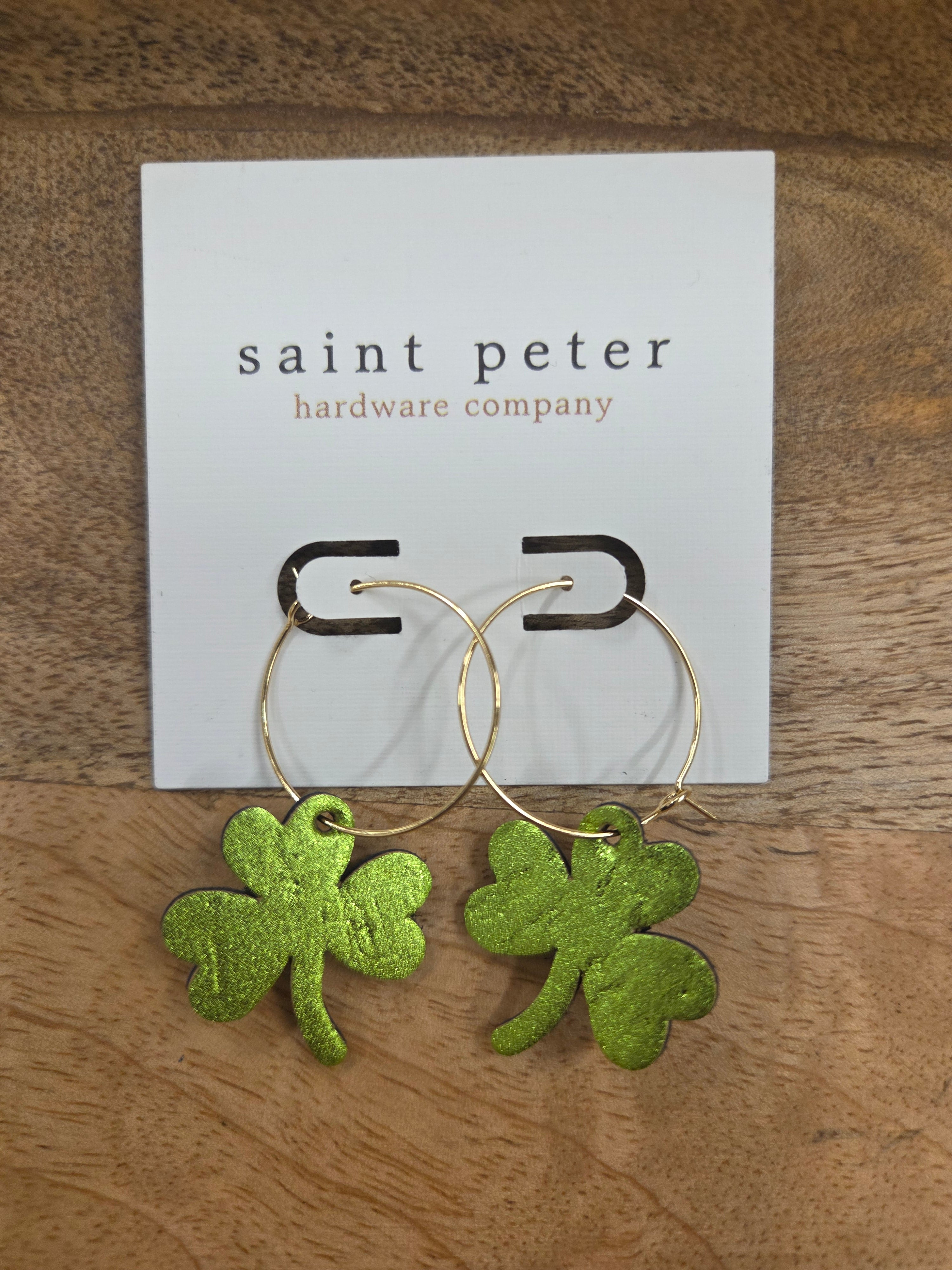 Electric Green Shamrock Earrings Jewelry - Earrings St. Peter Hardware