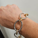 Gold & Silver Hammered Chain Bracelet Jewelry- Bracelet WHAT'S HOT