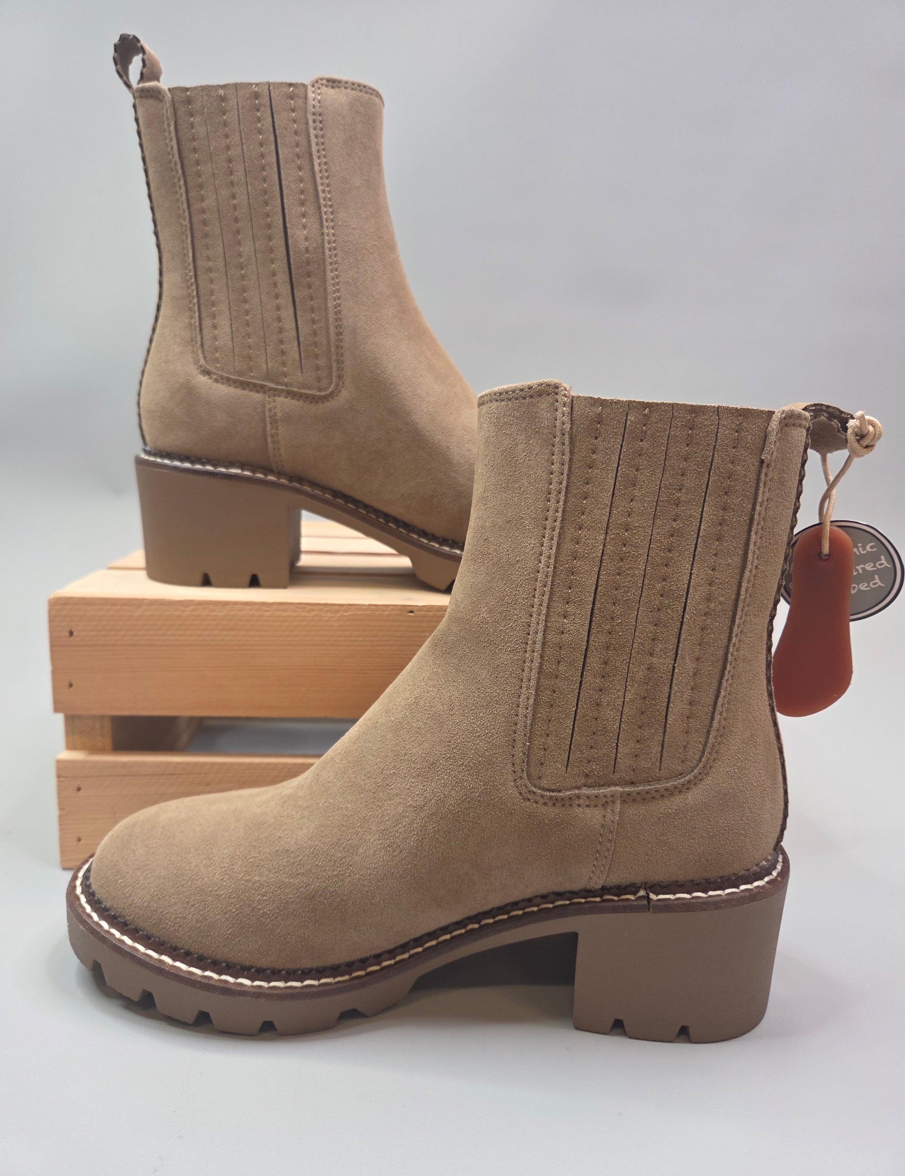 Pryor Taupe Suede Chelsea Boot- MIA Shoes- Boots & Booties MIA