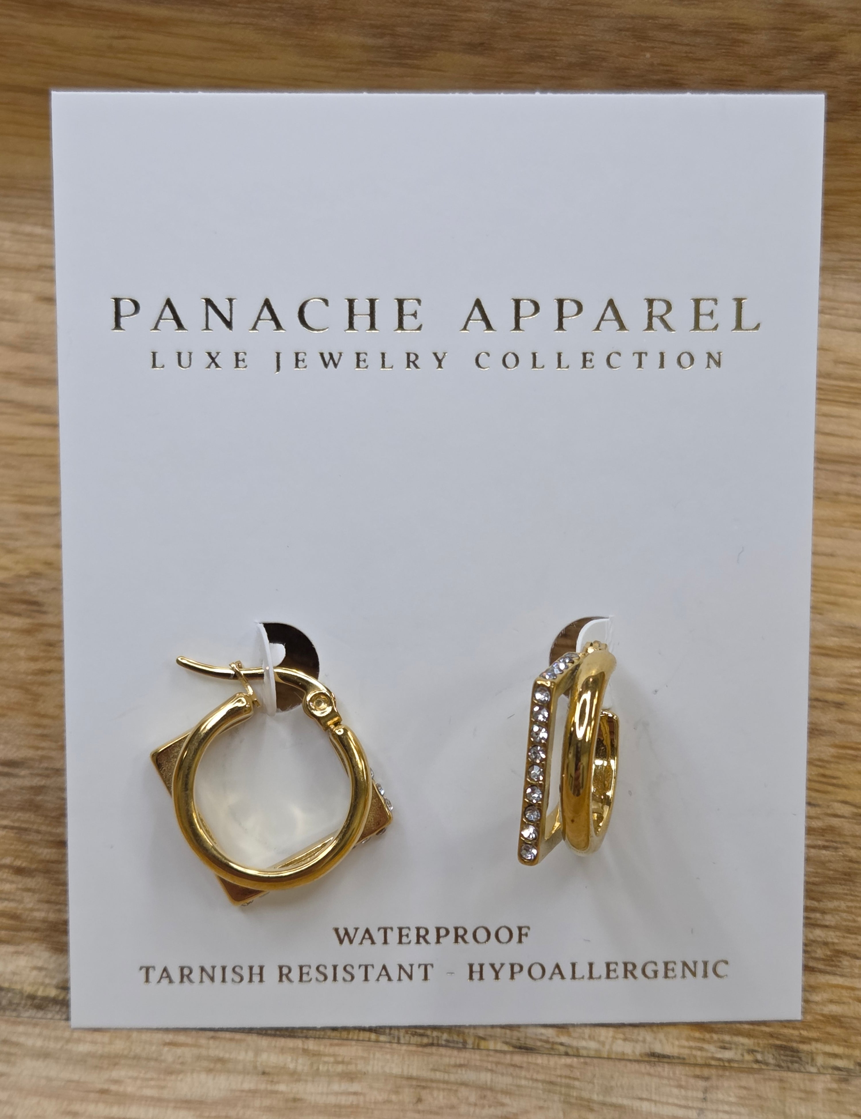 Luxe Gold Circle & Square Earrings Jewelry - Earrings PANACHE