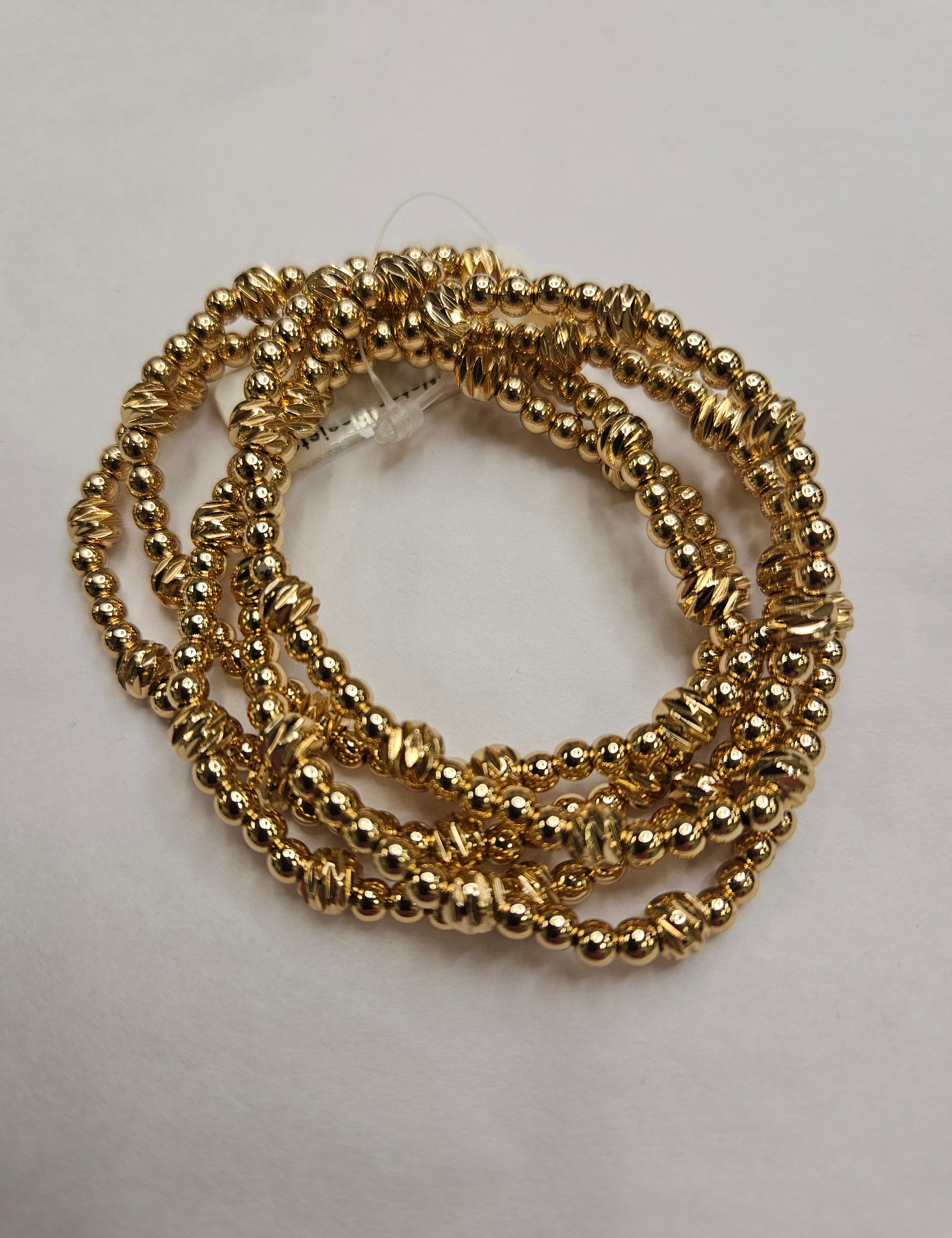 Water Resistant Set of 5 Gold Beaded Bracelet Jewelry- Bracelet WHAT'S HOT