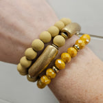 Mustard Clay, Gold & Crystal Bracelets (3) Jewelry- Bracelets WHAT'S HOT