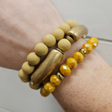 Mustard Clay, Gold & Crystal Bracelets (3) Jewelry- Bracelets WHAT'S HOT
