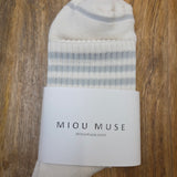 Cream/Grey Soft Ankle Socks