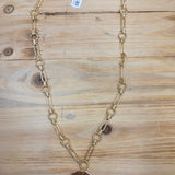 Gold Hammered Circle Necklace