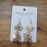 Gold Flower Dangle Earrings