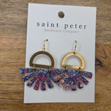 Floral Sunburst w/ Gold Earrings