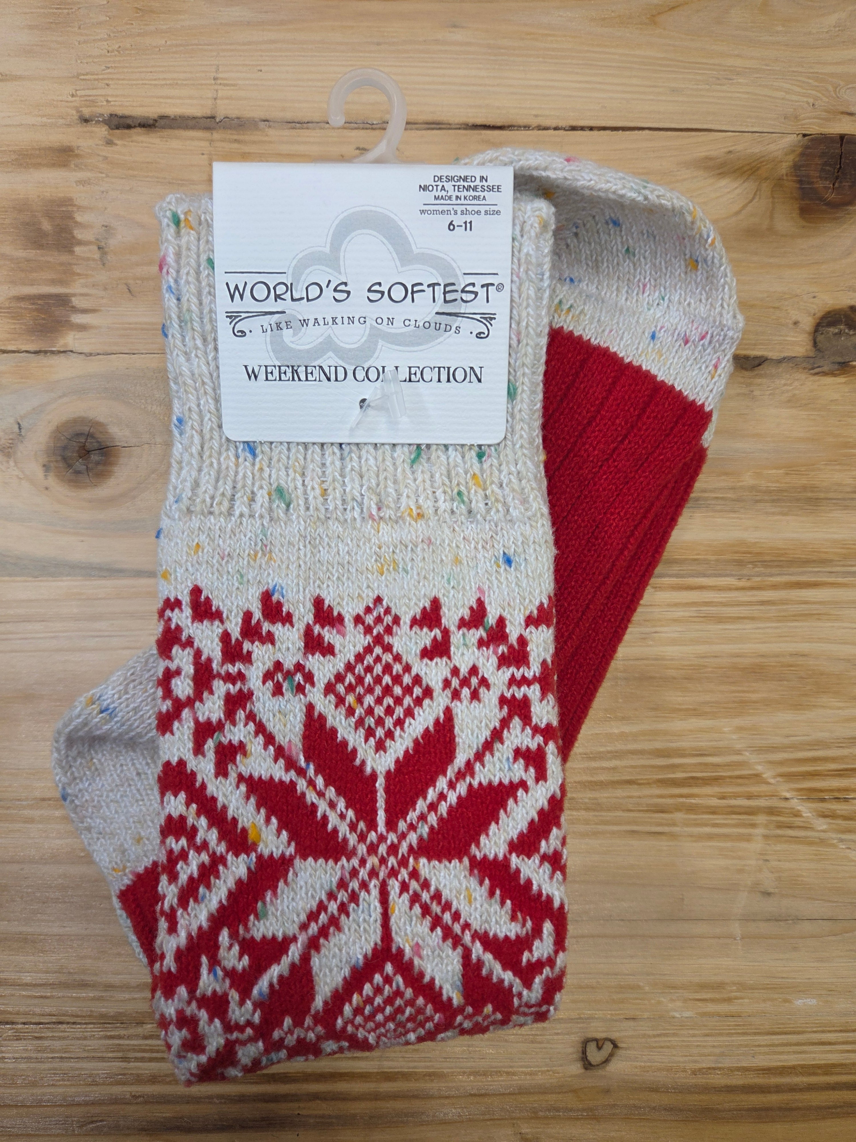 Red Confetti Chenille Crew Socks — World's Softest Accessories - Socks World's Softest