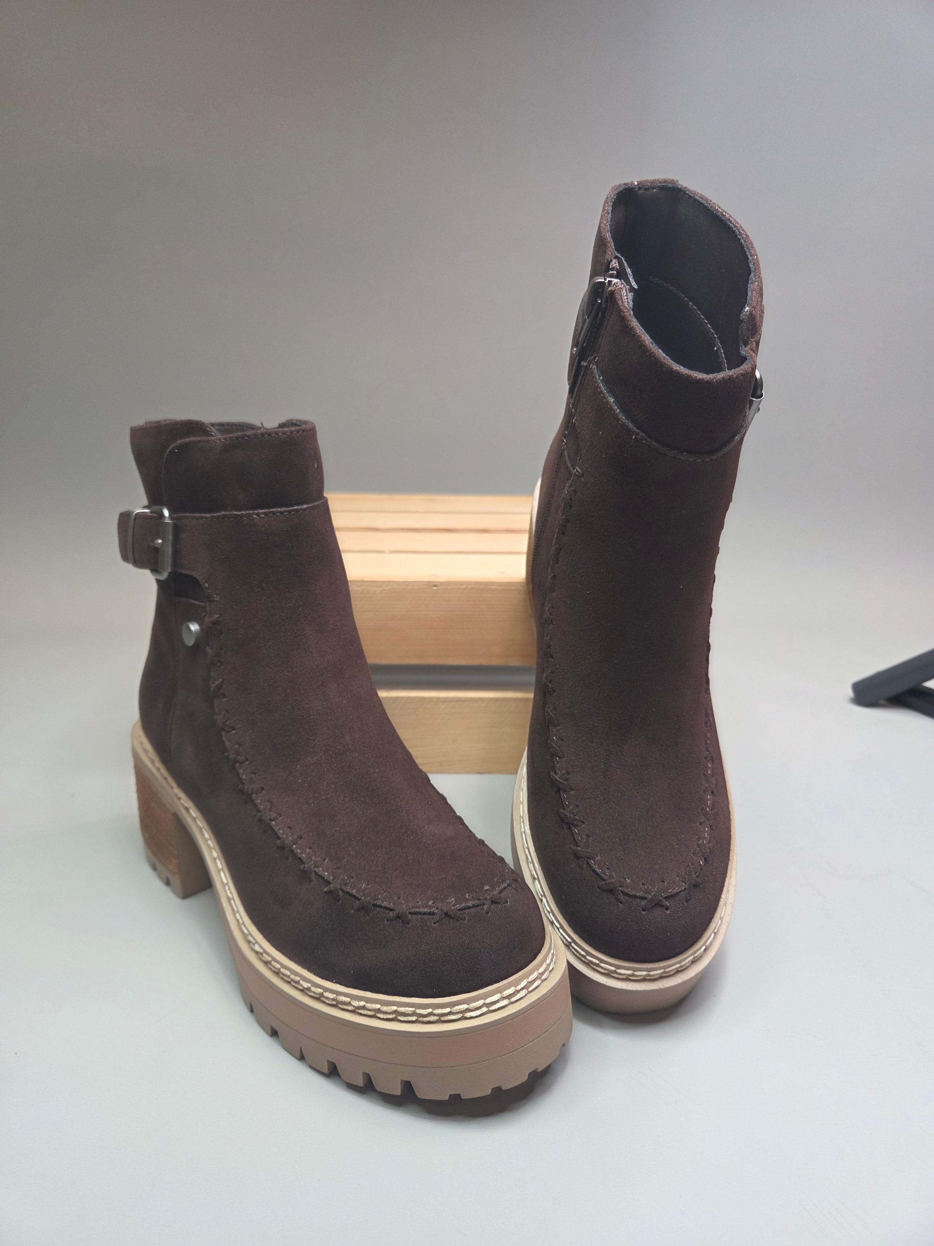 MIA Toula Dark Chocolate Suede Boot Boots MIA