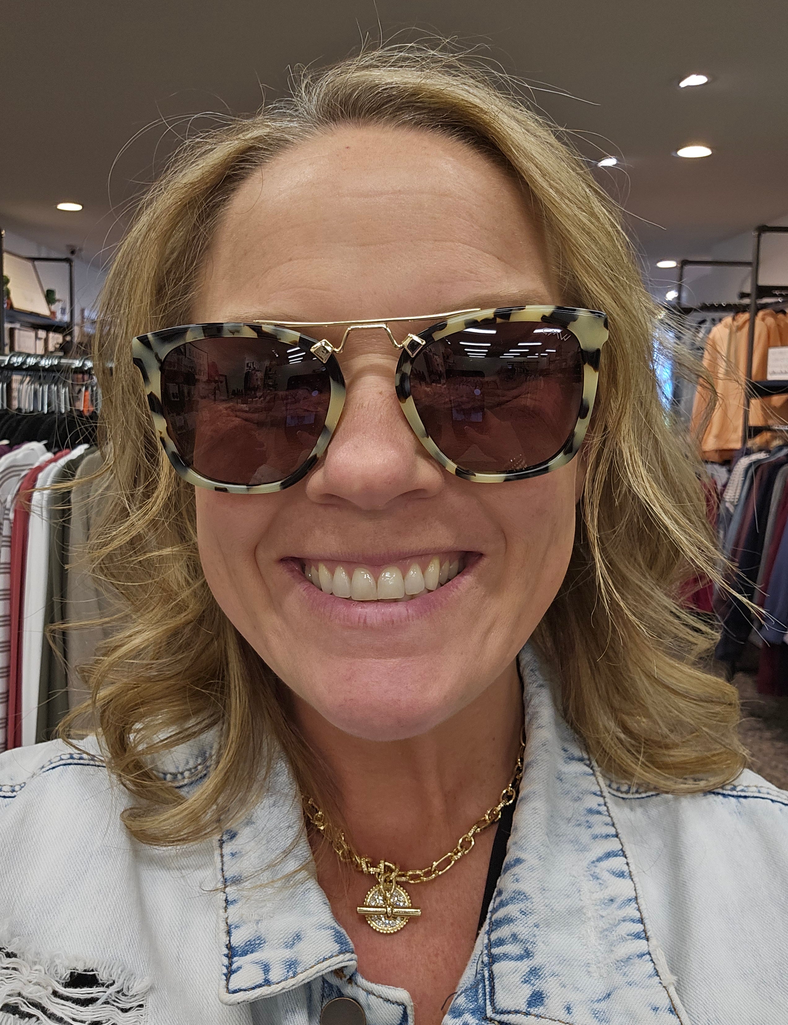 Demi Polarized Square Sunglasses Beige Tortoise/Brown Lens Accessories- Sunglasses Wear Me Pro Wholesale