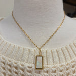 Luxe Gold Paperclip Chain Necklace w/ Rectangle Jewelry- Necklace PANACHE