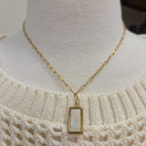 Luxe Gold Paperclip Chain Necklace w/ Rectangle Jewelry- Necklace PANACHE