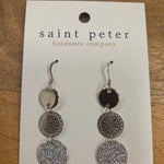 Triple Silver Circle Dangle Earrings Jewelry - Earrings St. Peter Hardware