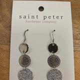Triple Silver Circle Dangle Earrings Jewelry - Earrings St. Peter Hardware