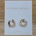 Luxe Gold & Rhinestone Rectangle Earrings Jewelry - Earrings PANACHE