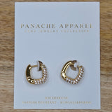 Luxe Gold & Rhinestone Rectangle Earrings Jewelry - Earrings PANACHE