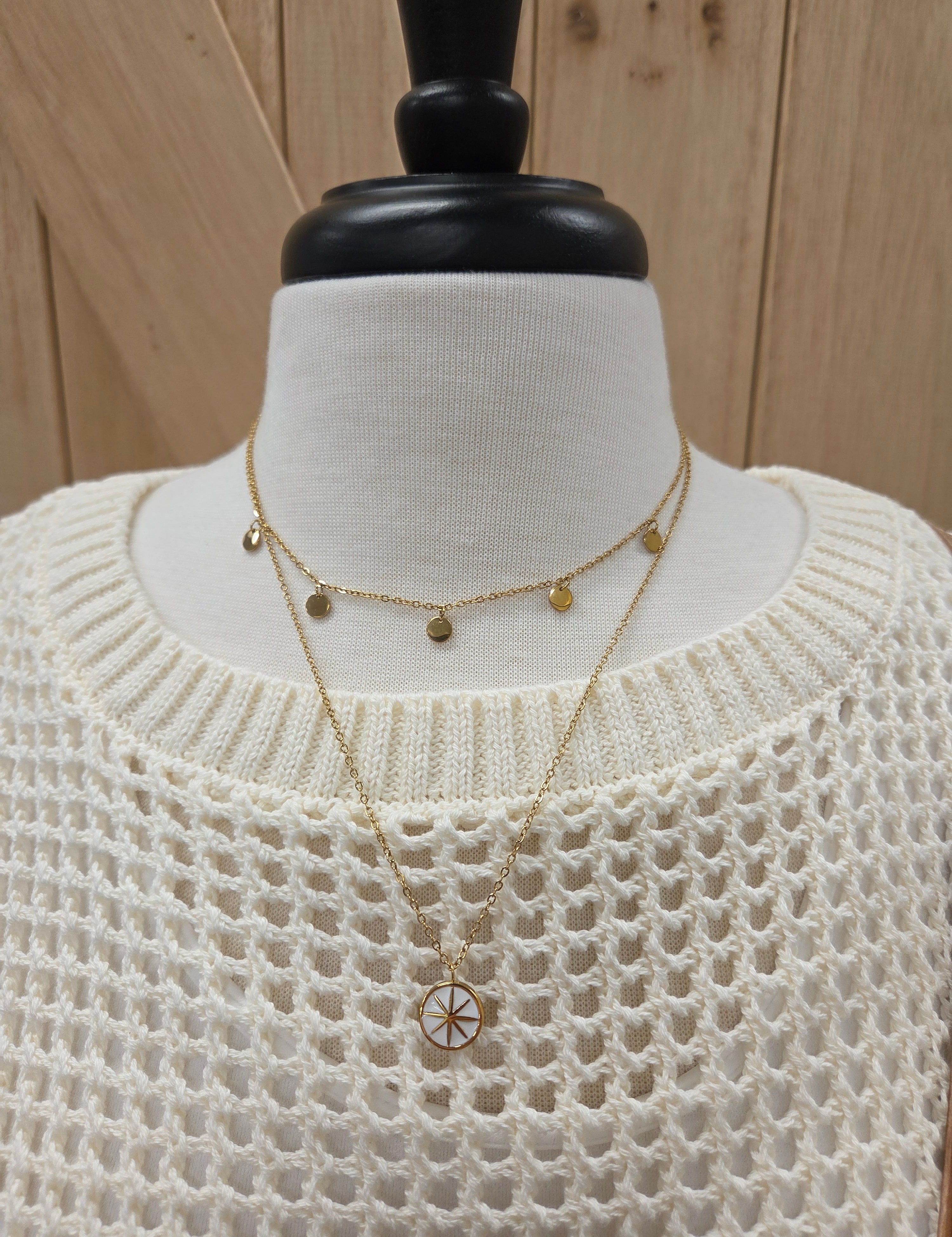 Luxe Gold Layered Pendant Necklace Jewelry- Necklace PANACHE