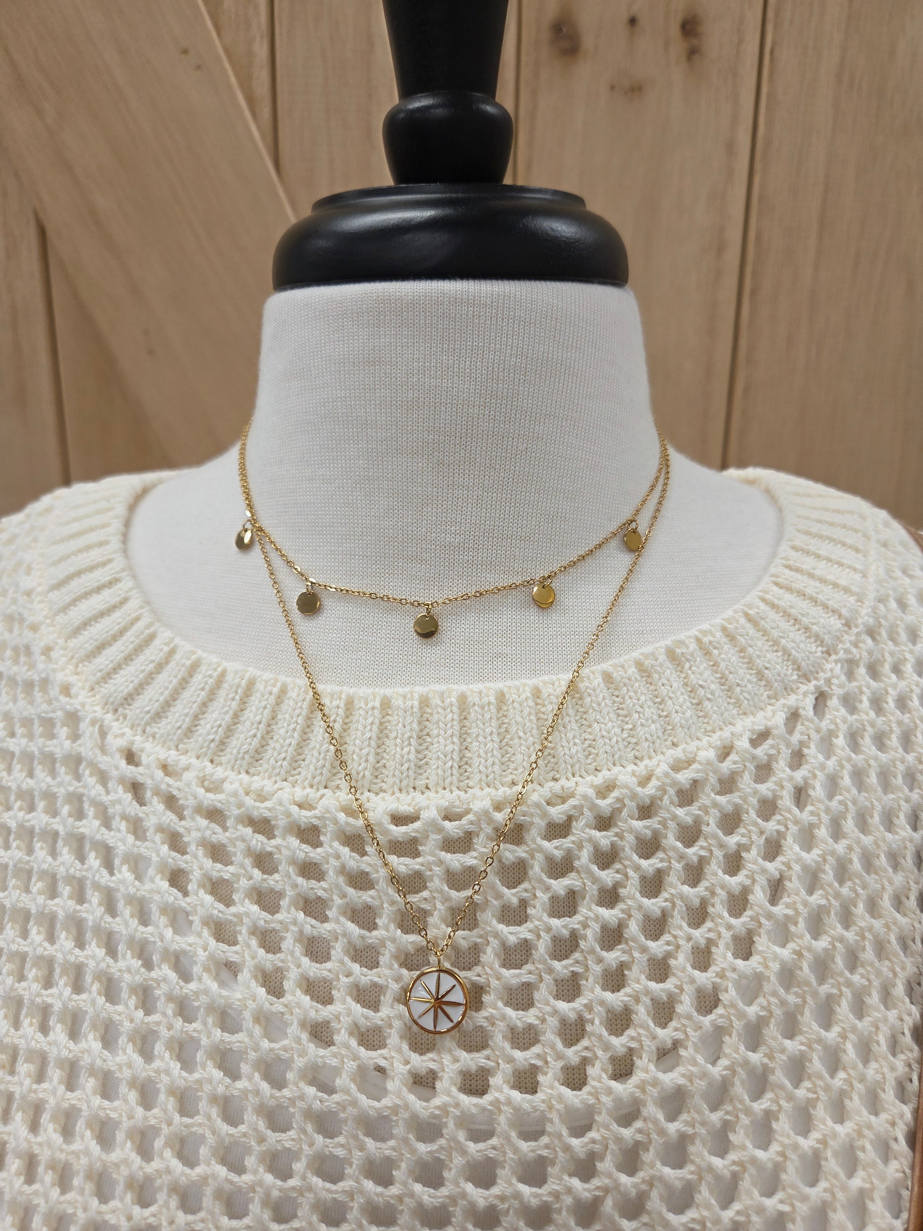 Luxe Gold Layered Pendant Necklace Jewelry- Necklace PANACHE