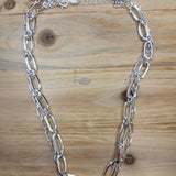 Silver Layered Chain Necklace