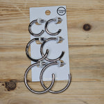 Silver Hoop Set of Earrings Jewelry - Earrings WHAT'S HOT