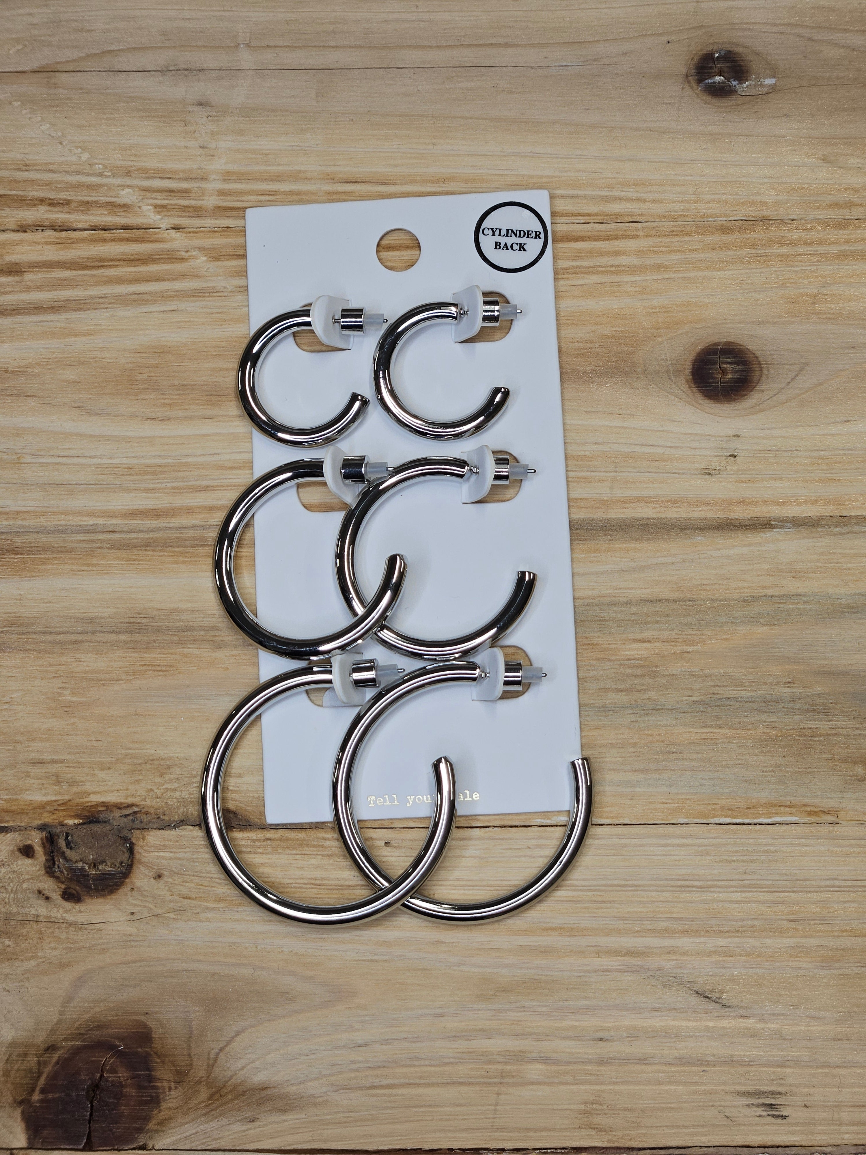 Silver Hoop Set of Earrings Jewelry - Earrings WHAT'S HOT