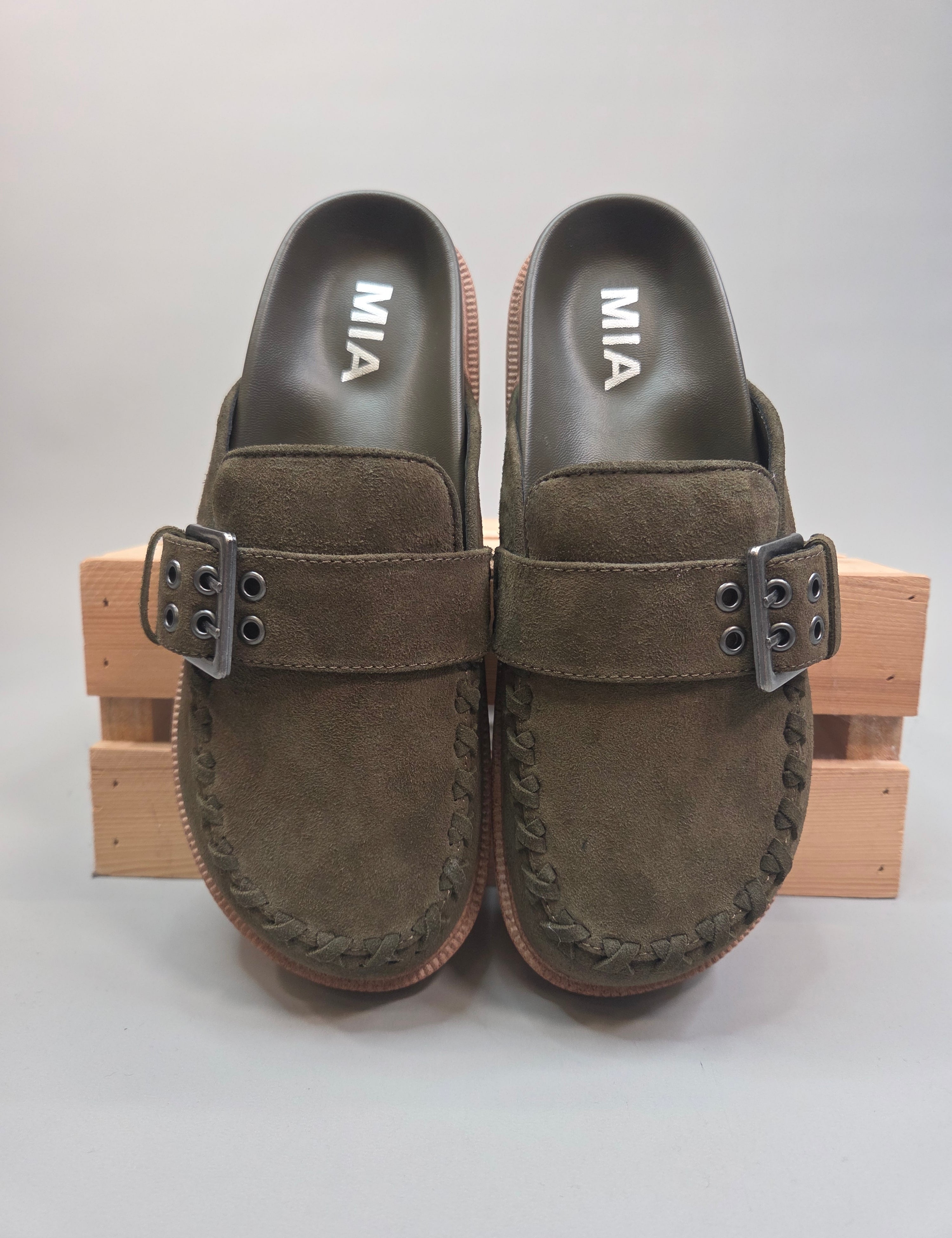 Khaki Zaina Clog - MIA Shoes - Mules MIA
