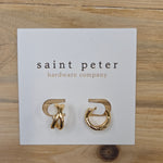 Gold Criss Cross Huggie Earrings Jewelry - Earrings St. Peter Hardware