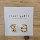 Gold Criss Cross Huggie Earrings Jewelry - Earrings St. Peter Hardware