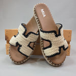 Beige Sabine Crochet Sandal Shoes - Sandals MIA