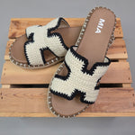 Beige Sabine Crochet Sandal Shoes - Sandals MIA