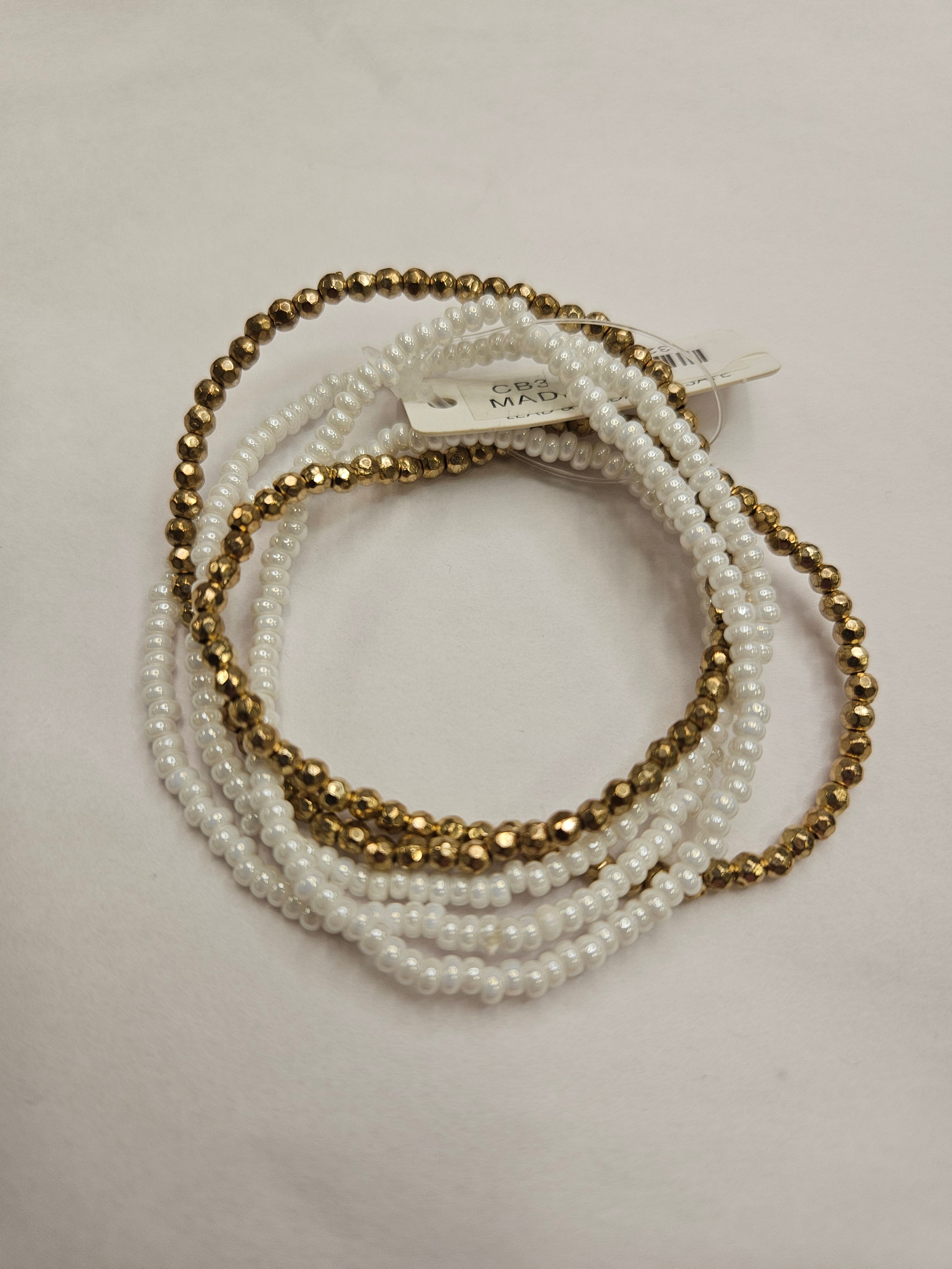 White seed beaded bracelet Jewelry- Bracelets WHAT'S HOT