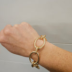 Gold Hammered Open Circle Bracelet Jewelry- Bracelet WHAT'S HOT