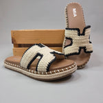 Beige Sabine Crochet Sandal Shoes - Sandals MIA