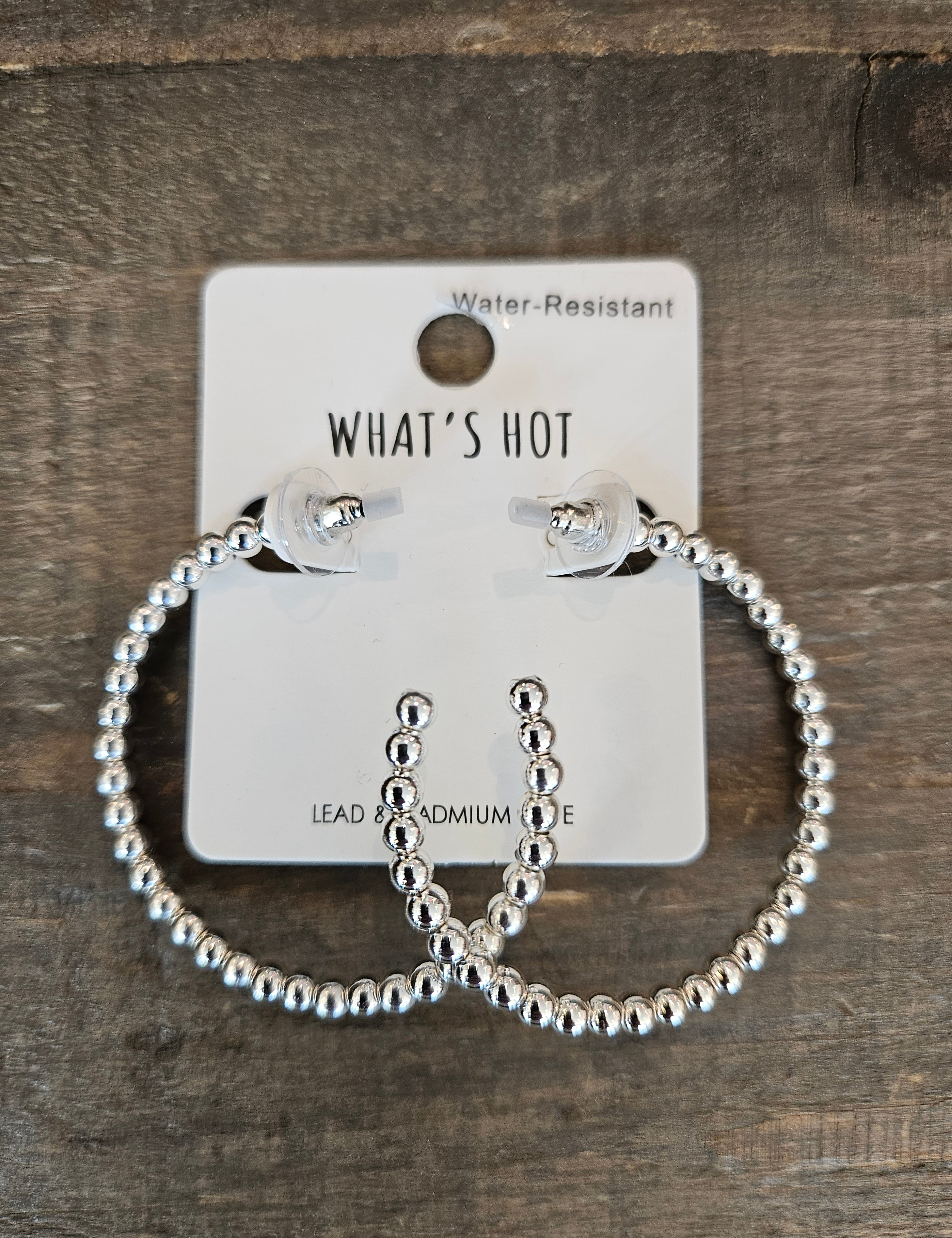 Silver Beaded Hoop Earring Jewelry - Earrings WHAT'S HOT