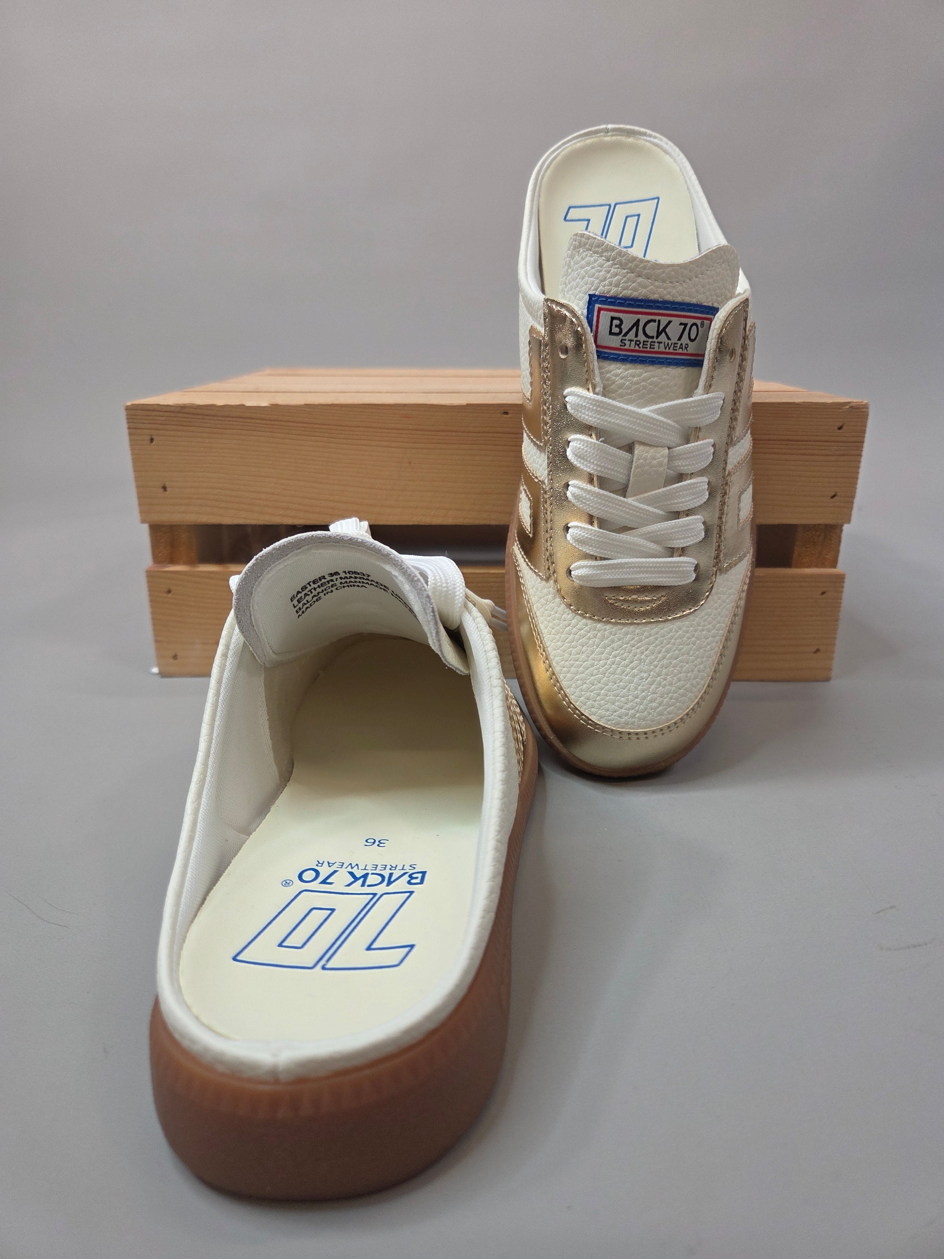 Metallic Gold Easter Backless Sneaker Shoes - Sneaker Back 70